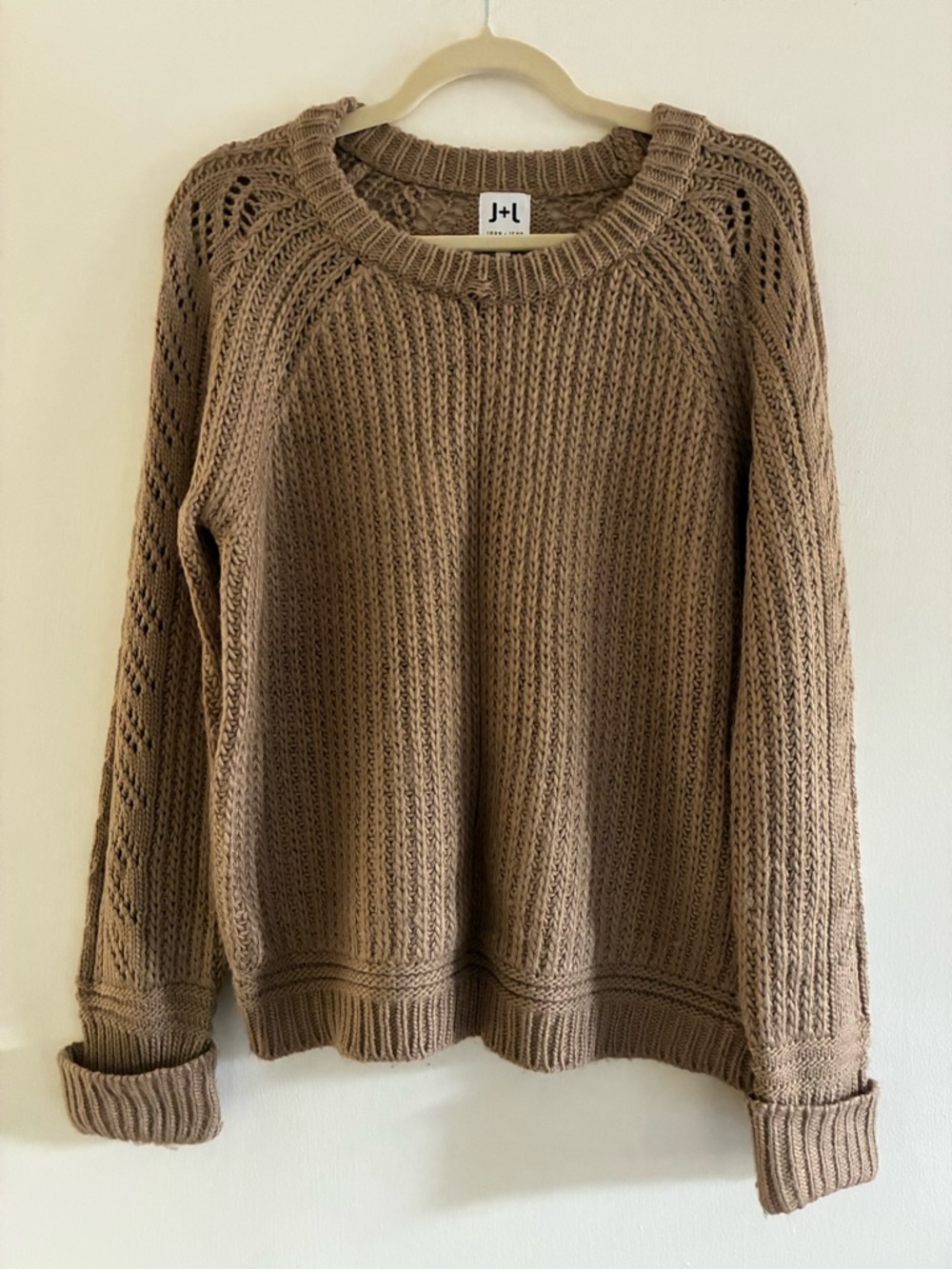 John + Jenn Brown Knit Crewneck Sweater